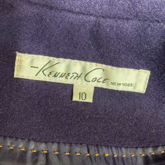 Kenneth Cole Women's Wool Blend Purple Belted OverCoat Size 10 - Picture 12 of 16